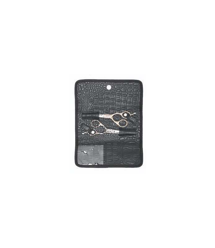 [YC151009] Pochette Ciseaux Croco Noir