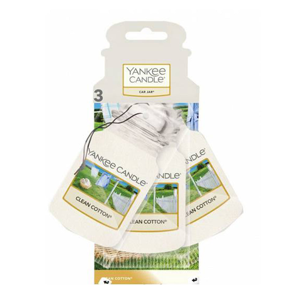 [YC3400] Yankee Candle Clean Cotton Parfum Pour Voiture Lot De 3